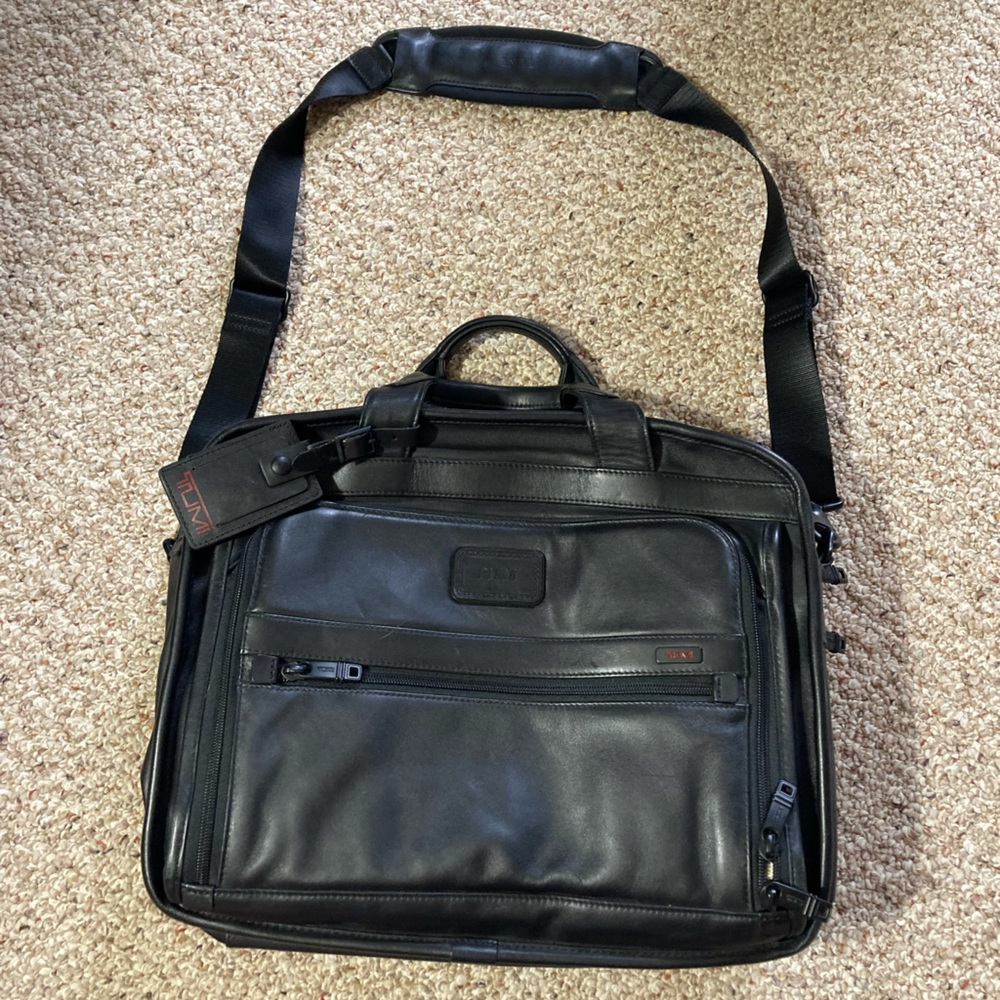 Tumi Alpha Essential Leather Briefcase - image 1